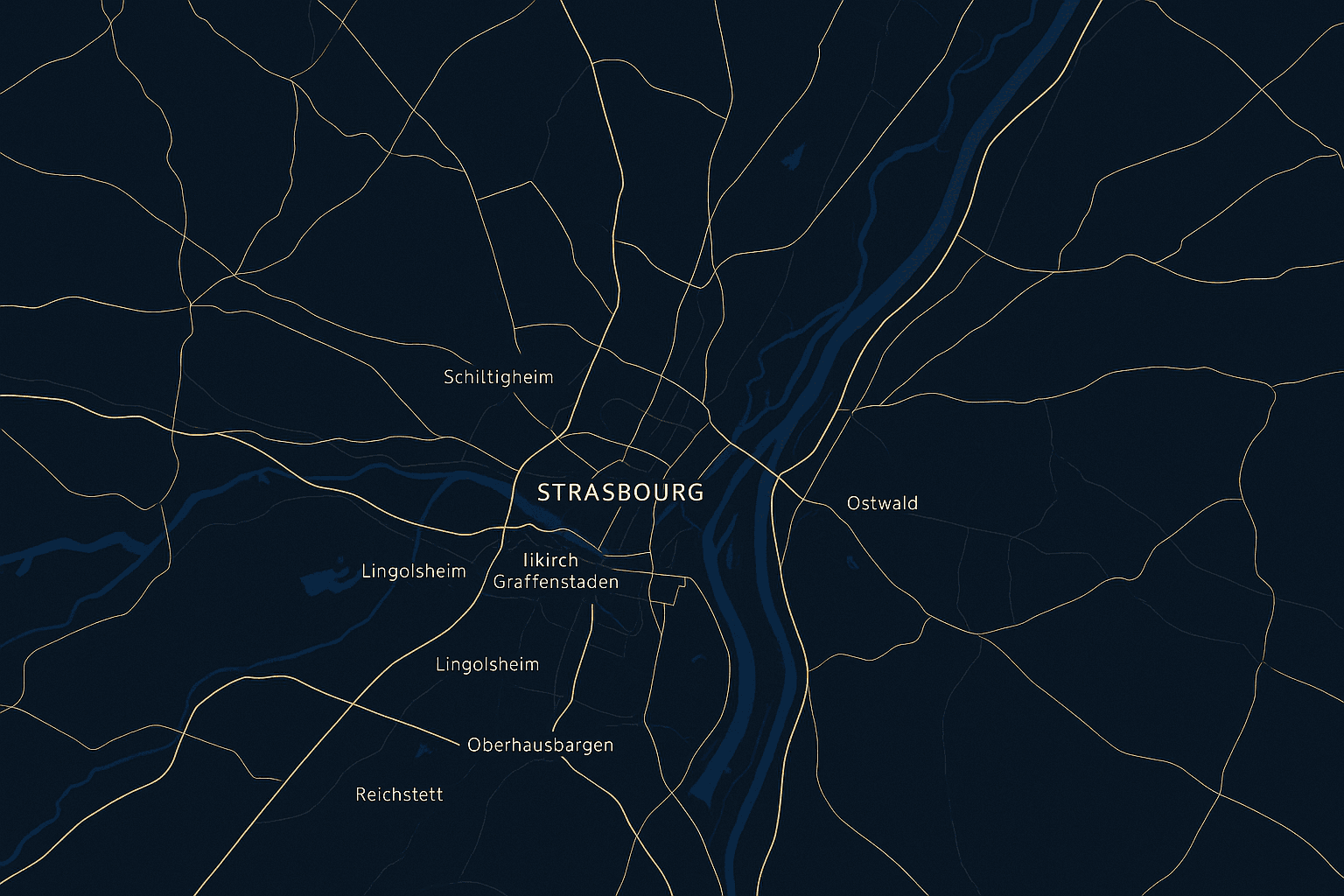 Carte de la zone d'intervention StrasClean